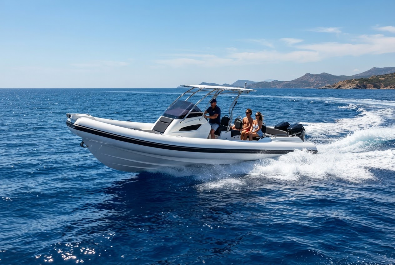 Gommone in navigazione, comunità nautica AFINA